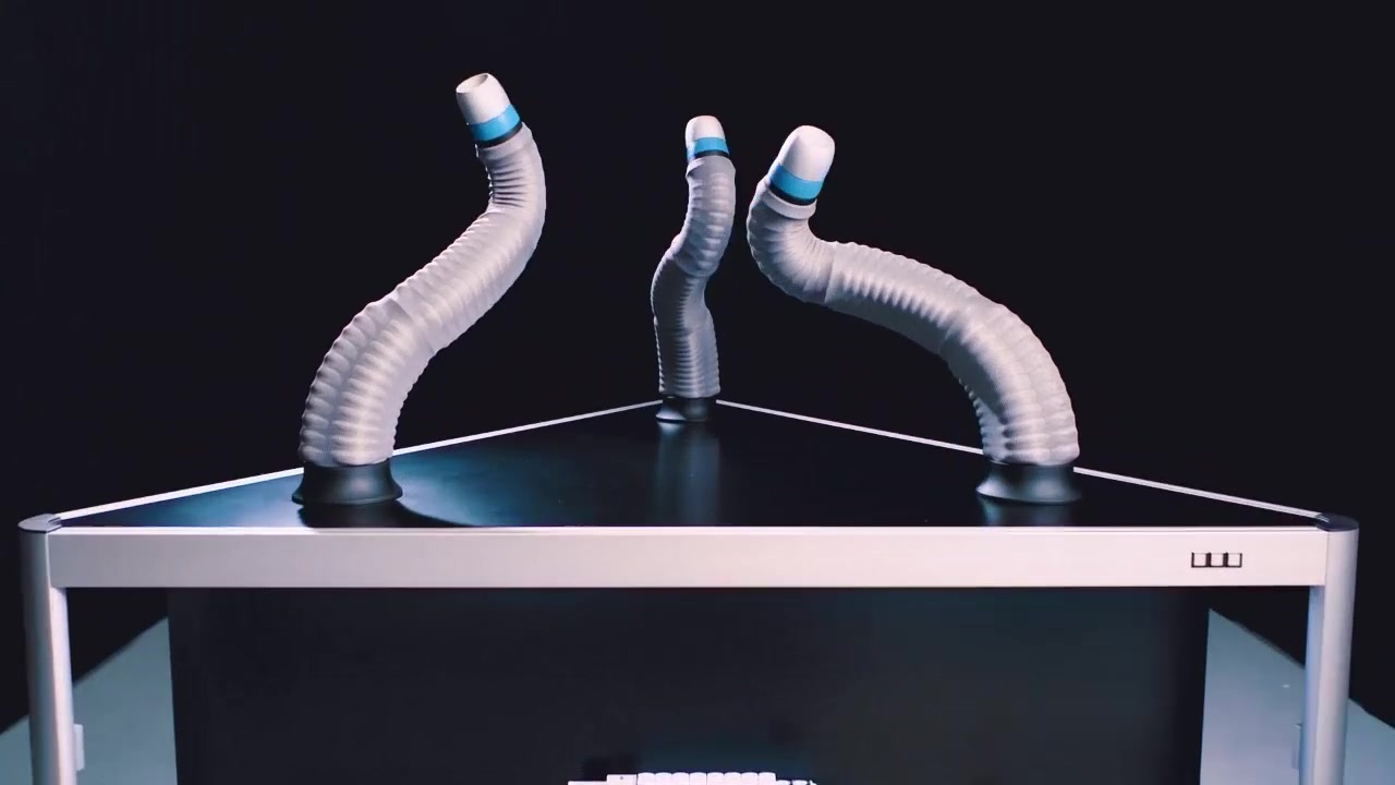 Flexible segments of Festo’s BionicMotionRobot curving in different directions