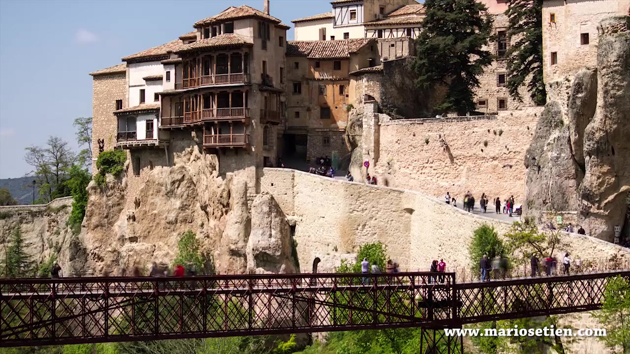 The Hanging Houses of Cuenca projecting over the cliff above the Huécar gorge