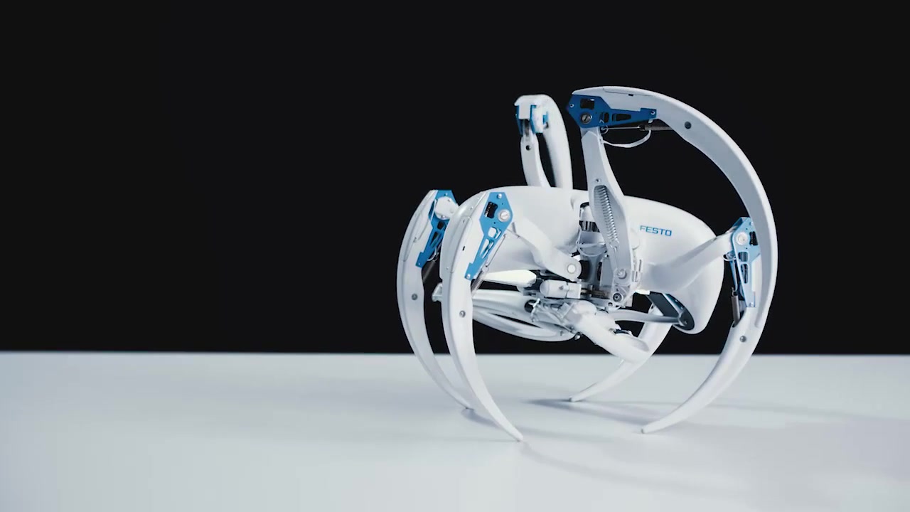 Festo BionicWheelBot with its curved legs folded into a rolling configuration